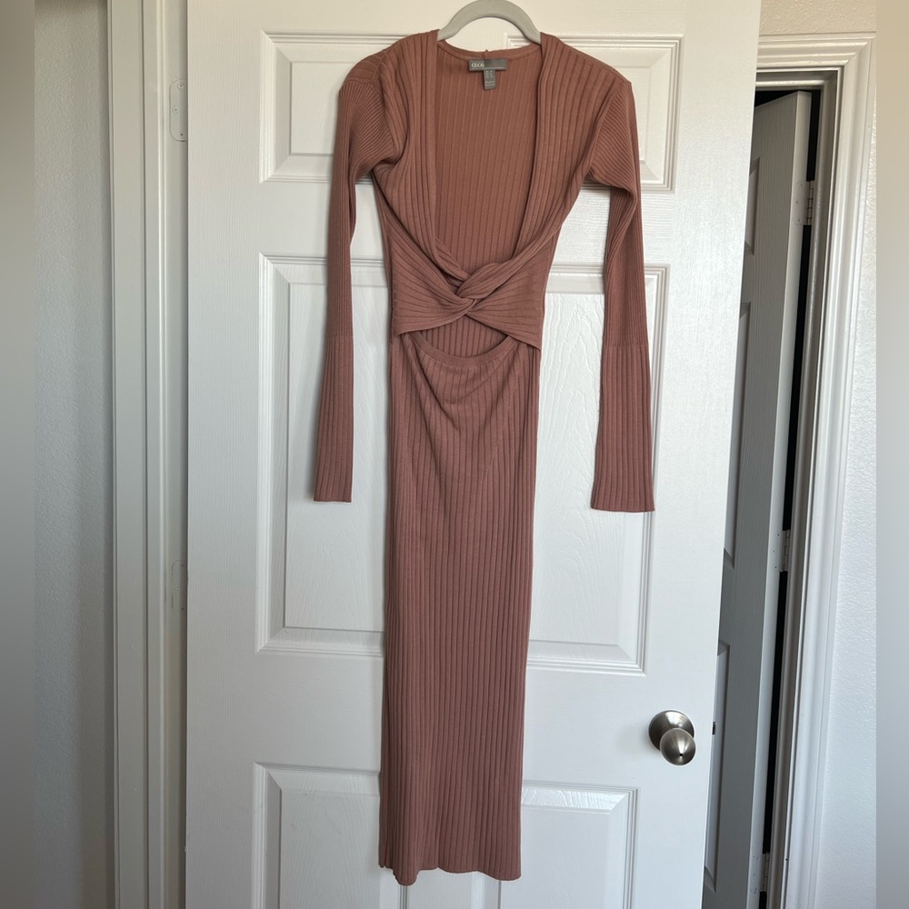 Pink cut out sweater dress